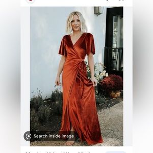 Azazie size A2 burnt orange dress never altered worn 2times